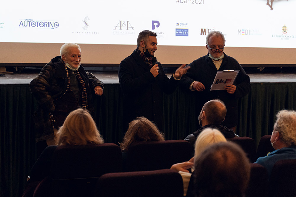 Celeste Colombo, Alessandro Pettinicchio presidente cineforum Legnano, Steve Della Casa direttore artistico Baff