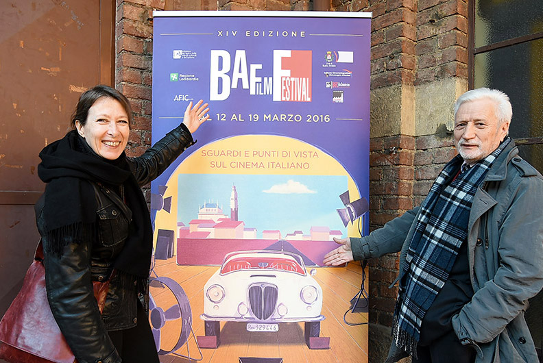 Isabella Sandri sceneggiatrice e produttrice con Celeste Colombo collaboratore direzione esecutiva BAFF