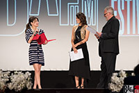 Alessandra Mastronardi riceve il premio come miglior attrice Baff 2015, Valeria Solarino e Steve Della Casa