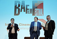 Alessandro Munari Presidente B.A.Film Factory presenta il festival con Steve Della Casa Direttore Artistico BAFF, Gigi Farioli Sindaco di Busto Arsizio 